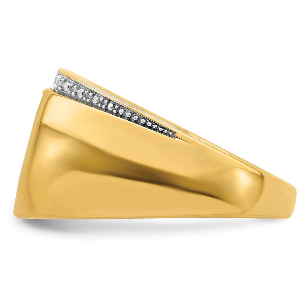 14K Gelbgold Ring mit Onyx und echten Diamanten für Herren