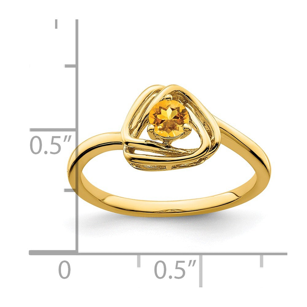 14K Gelbgold Ring mit Citrin im Trillant-Schliff