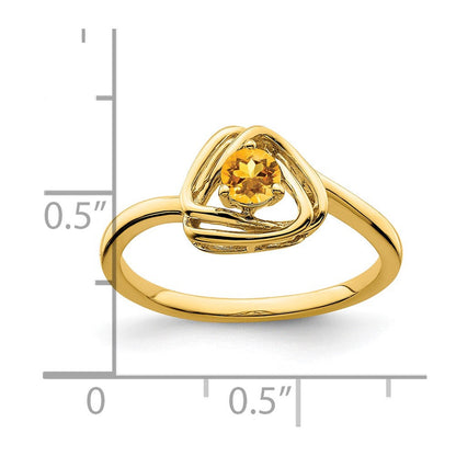 14K Gelbgold Ring mit Citrin im Trillant-Schliff