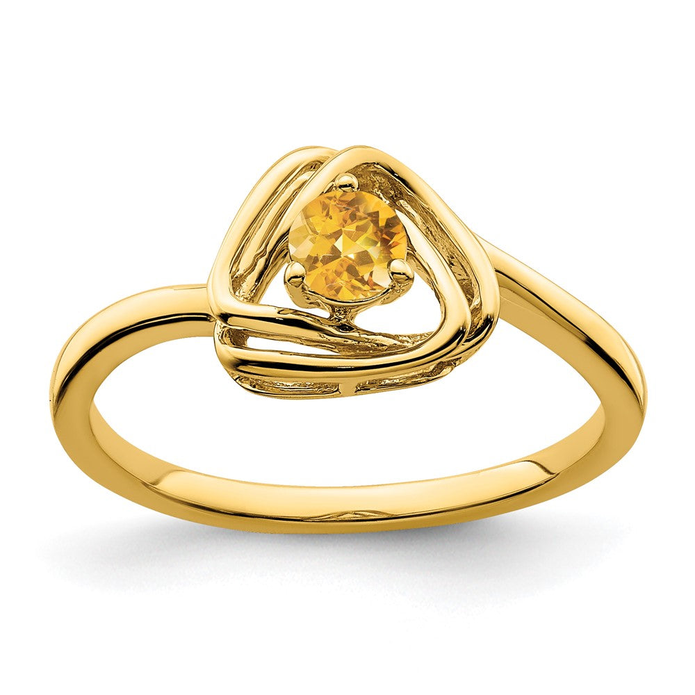 14K Gelbgold Ring mit Citrin im Trillant-Schliff