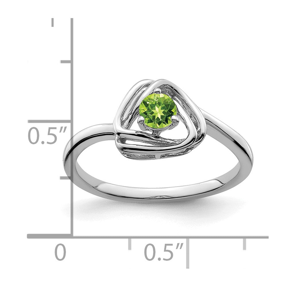 14K Weißgold Ring mit dreieckigem Peridot