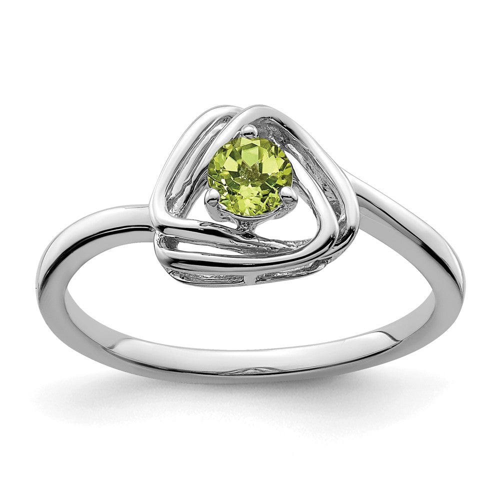 14K Weißgold Ring mit dreieckigem Peridot