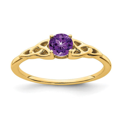 10K Gelbgold Amethyst Keltisch Knoten Ring