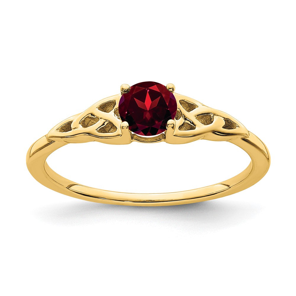 10K Gelbgold Granat Keltisch Knoten Ring