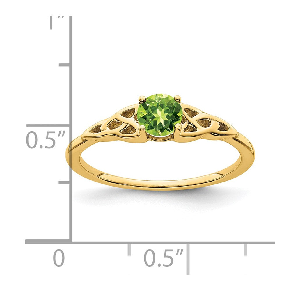 10K Gelbgold Peridot Keltisch Knoten Ring