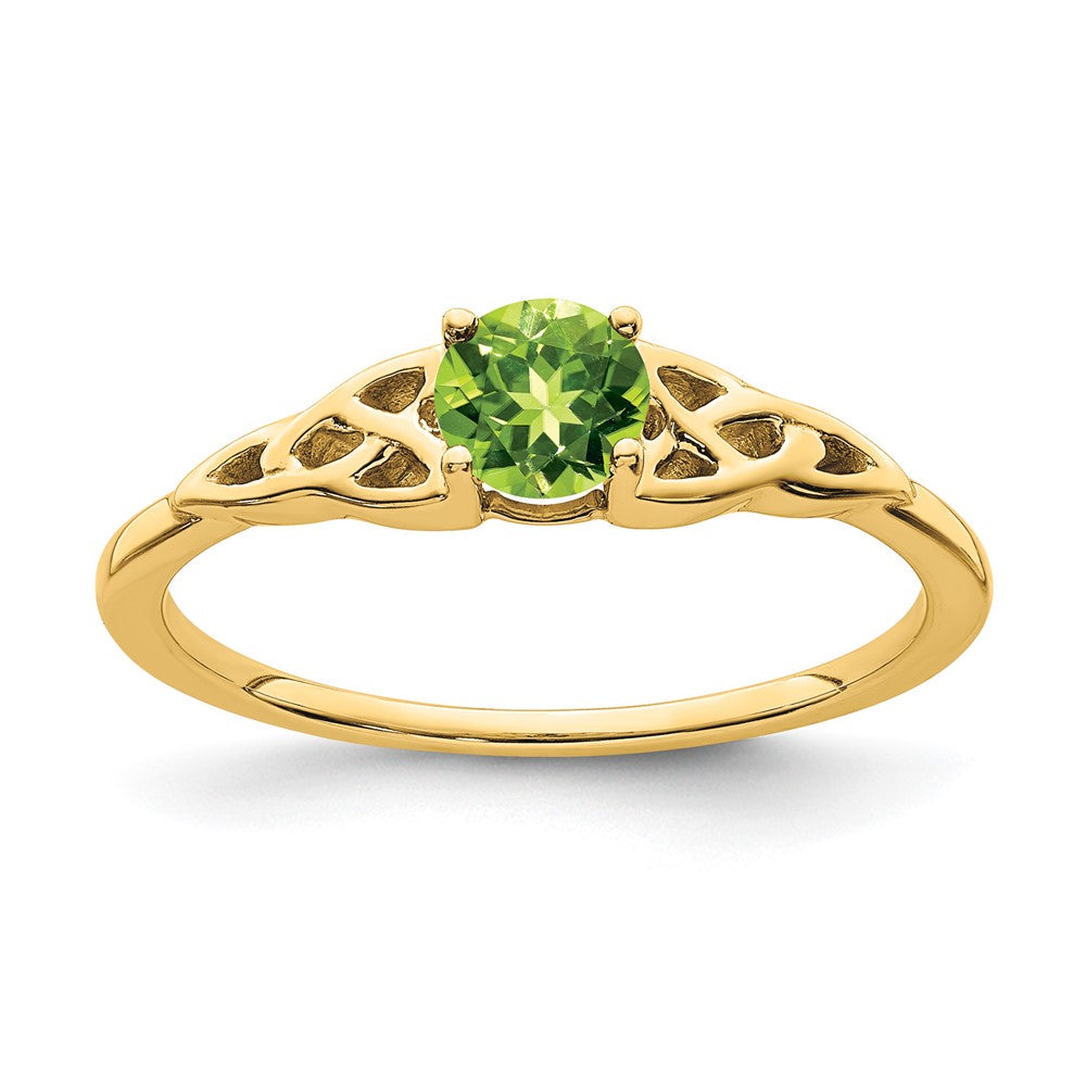 10K Gelbgold Peridot Keltisch Knoten Ring