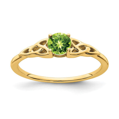 10K Gelbgold Peridot Keltisch Knoten Ring