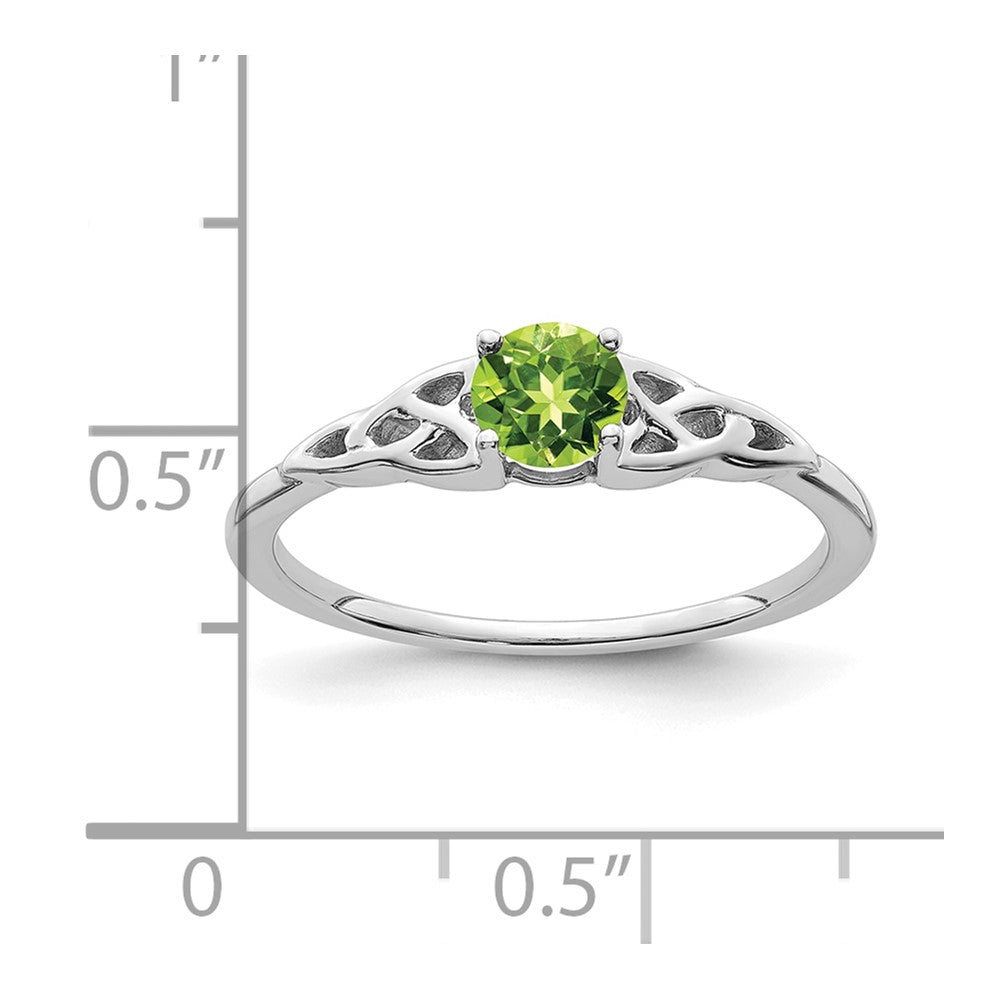 14K Weißgold Peridot Keltisch Knoten Ring