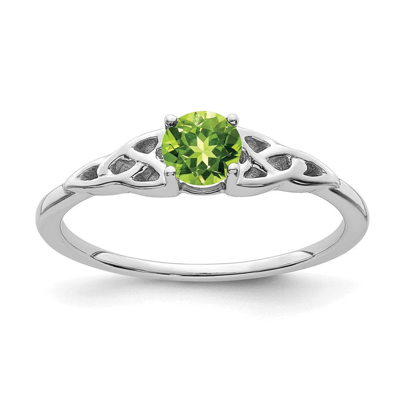14K Weißgold Peridot Keltisch Knoten Ring