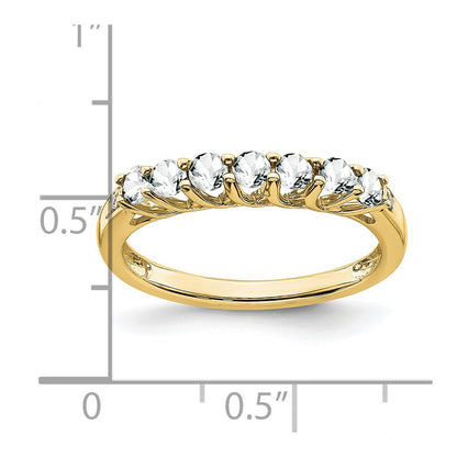 10K Gelbgold Weiß Topas und Diamant 7-stone Ring