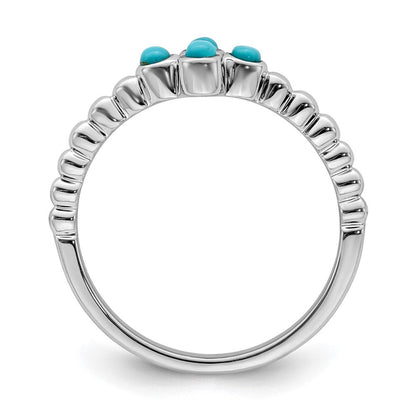 14K Weißgold Ring mit Türkis