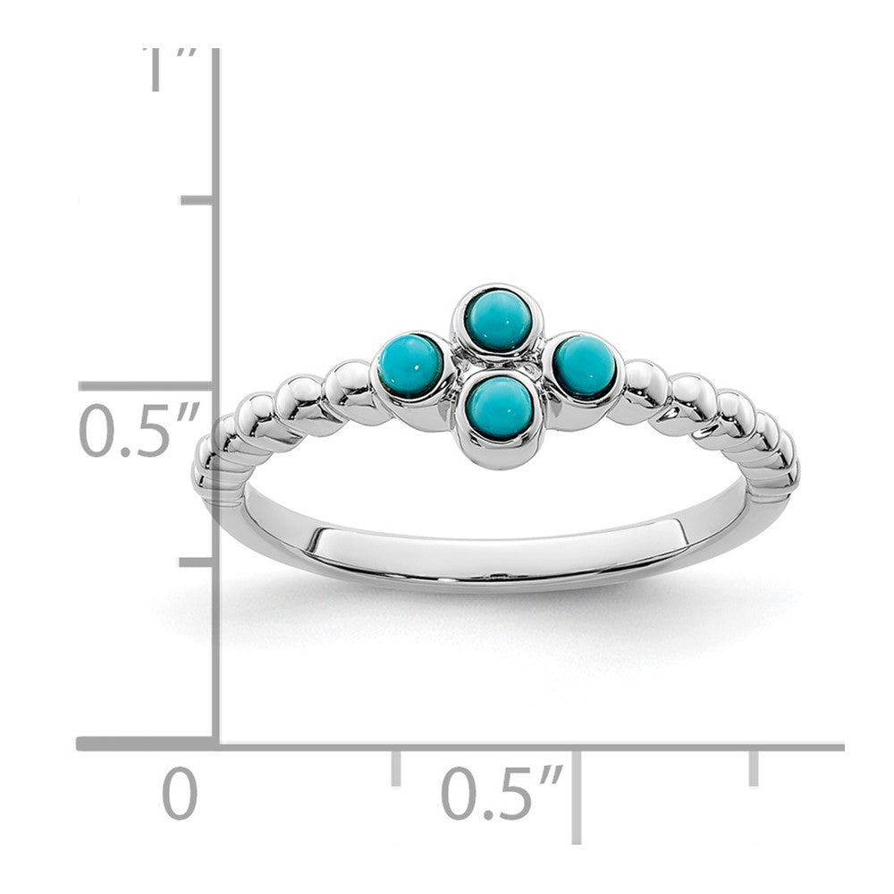 14K Weißgold Ring mit Türkis