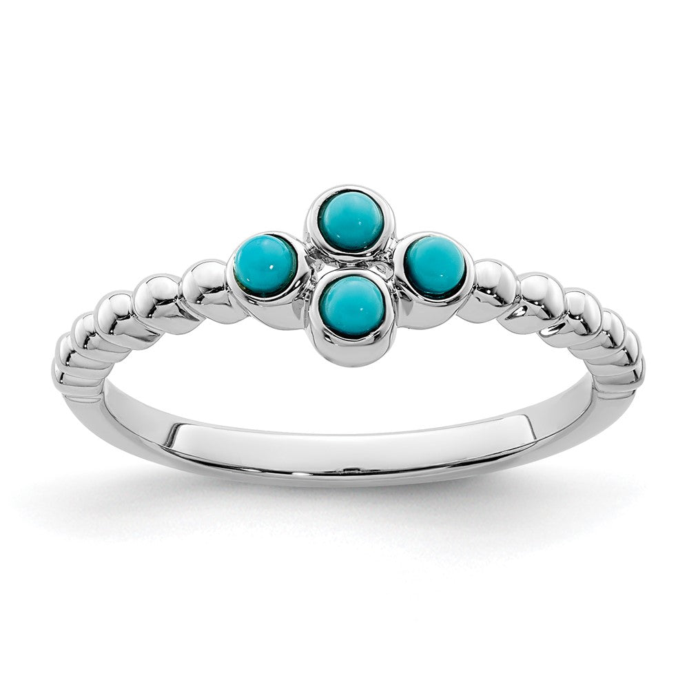 14K Weißgold Ring mit Türkis