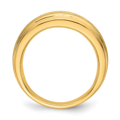 10K Gelbgold Herrenring mit 1,5 ct. im Labor gezüchteten Diamanten VS/SI+ G+, Siebensteinbesetzung