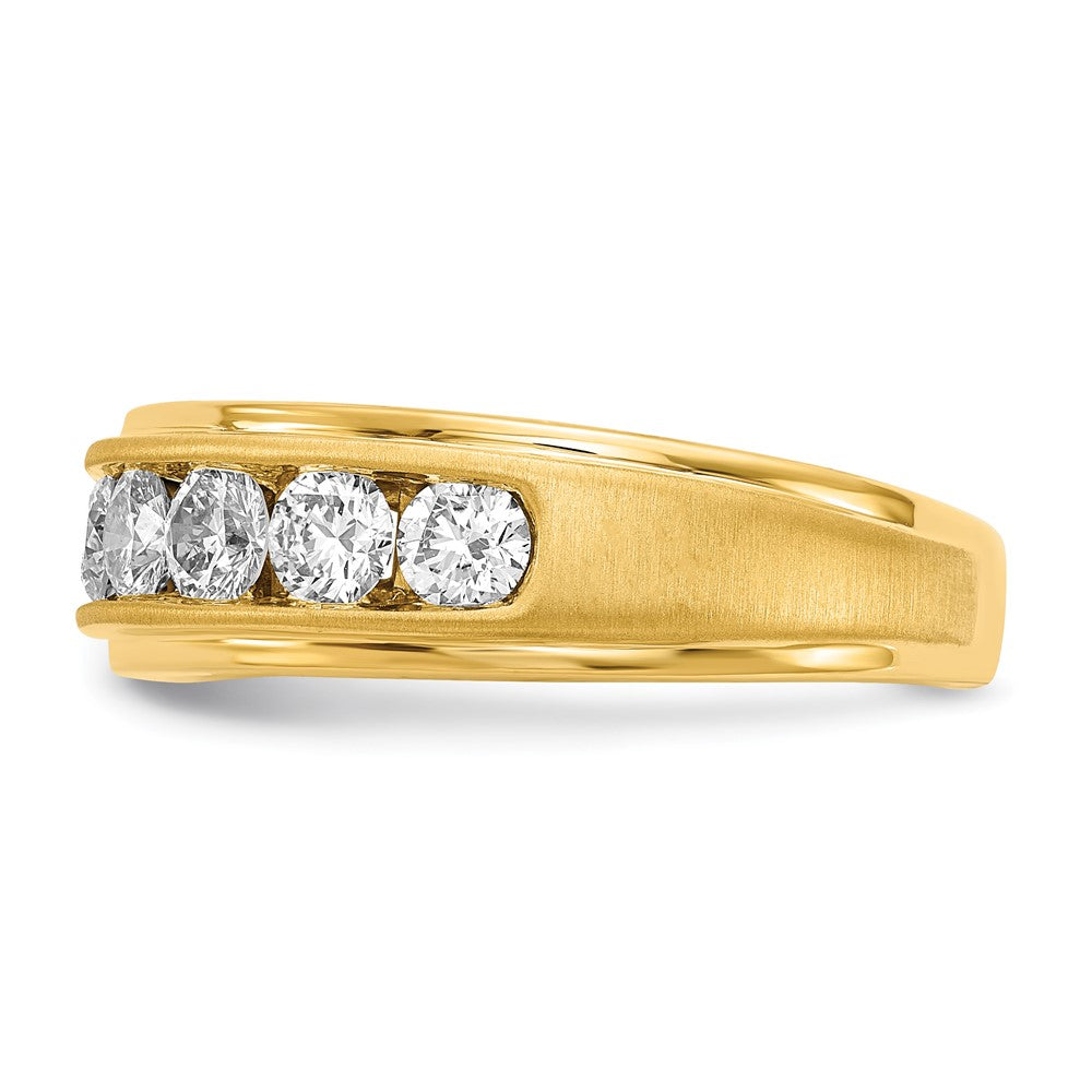 10K Gelbgold Herrenring mit 1,5 ct. im Labor gezüchteten Diamanten VS/SI+ G+, Siebensteinbesetzung