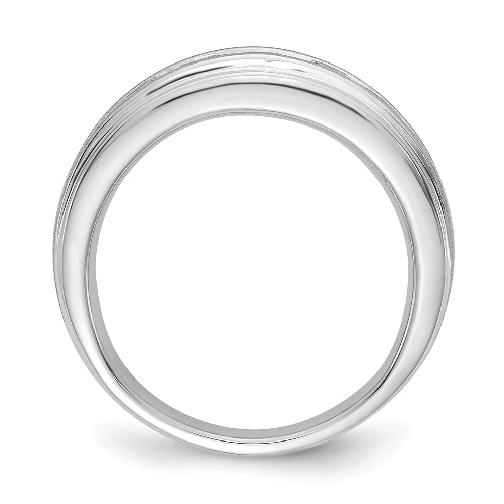 10K Weißgold Herrenring mit 1,5 ct. im Labor gezüchteten Diamanten VS/SI+ G+, sieben Steine