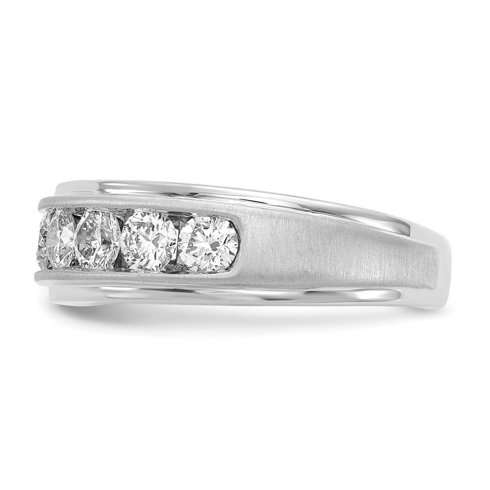 10K Weißgold Herrenring mit 1,5 ct. im Labor gezüchteten Diamanten VS/SI+ G+, sieben Steine