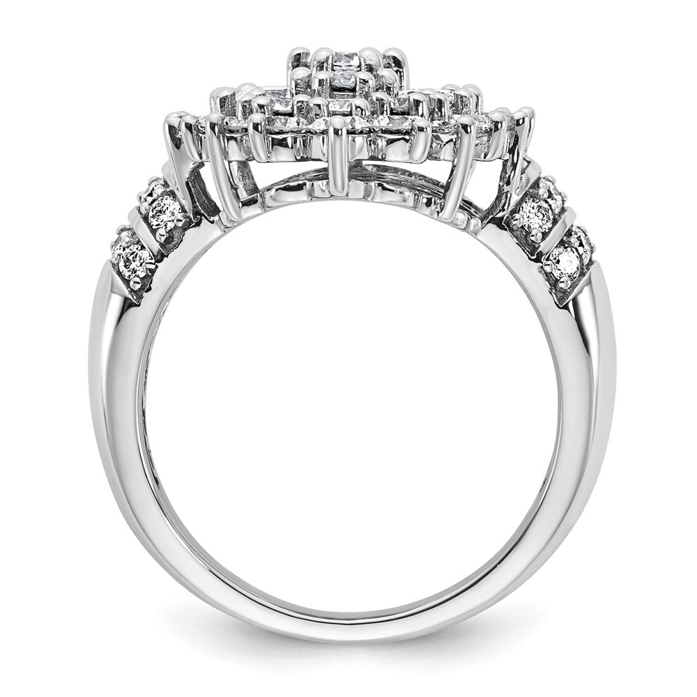 14K Weißgold 2 5/8 Karat Im Labor Gezüchtet Diamant Vs/si+ G+ Komplett Cluster Mode Ring
