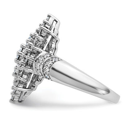 14K Weißgold 2 5/8 Karat Im Labor Gezüchtet Diamant Vs/si+ G+ Komplett Cluster Mode Ring