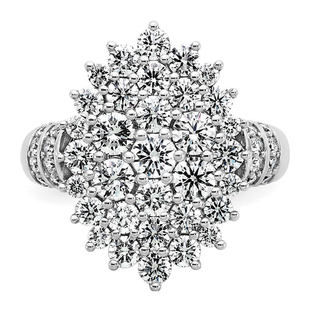 14K Weißgold 2 5/8 Karat Im Labor Gezüchtet Diamant Vs/si+ G+ Komplett Cluster Mode Ring