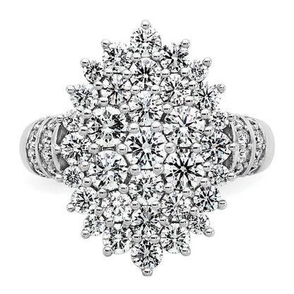 14K Weißgold 2 5/8 Karat Im Labor Gezüchtet Diamant Vs/si+ G+ Komplett Cluster Mode Ring