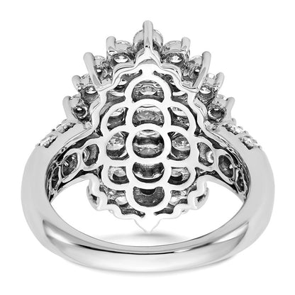 14K Weißgold 2 5/8 Karat Im Labor Gezüchtet Diamant Vs/si+ G+ Komplett Cluster Mode Ring