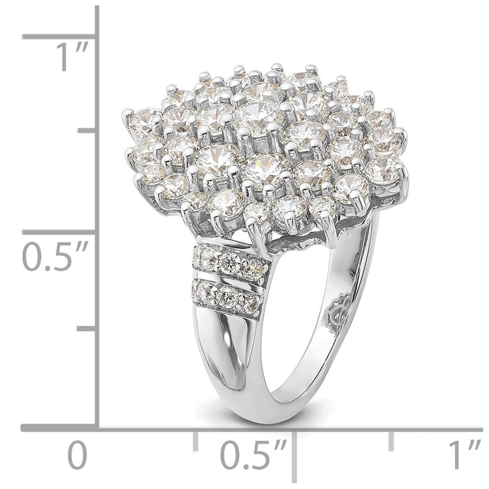 14K Weißgold 2 5/8 Karat Im Labor Gezüchtet Diamant Vs/si+ G+ Komplett Cluster Mode Ring