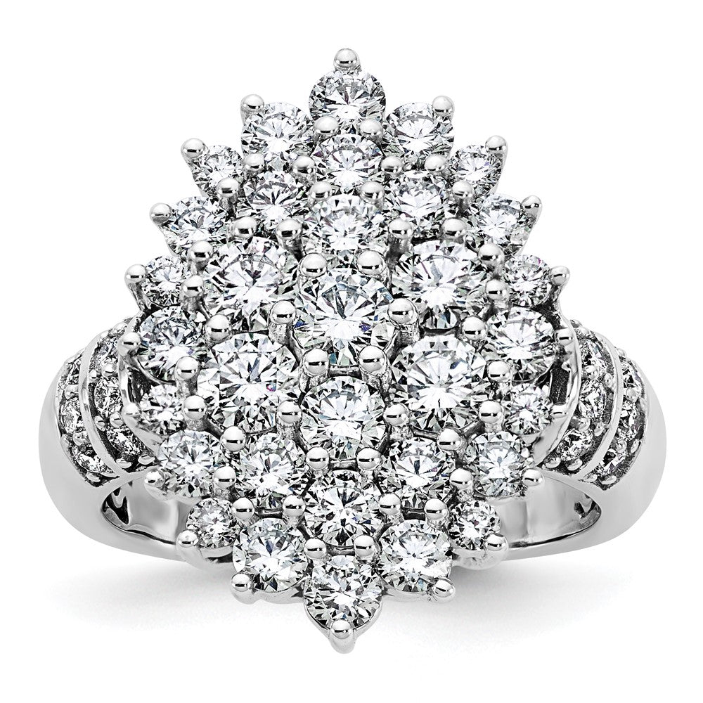 14K Weißgold 2 5/8 Karat Im Labor Gezüchtet Diamant Vs/si+ G+ Komplett Cluster Mode Ring