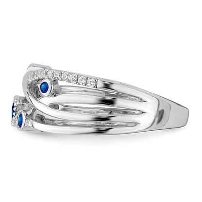 14K Weißgold Ring mit Smaragd und echten Diamanten