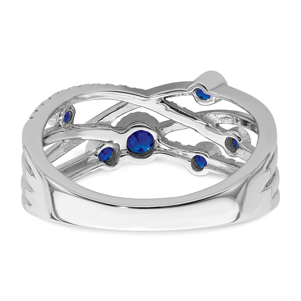14K Weißgold Ring mit Smaragd und echten Diamanten
