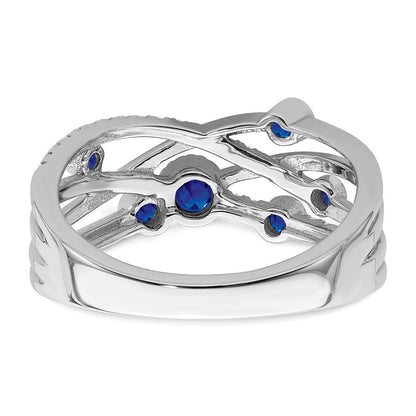14K Weißgold Ring mit Smaragd und echten Diamanten