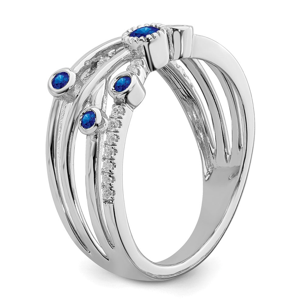 14K Weißgold Ring mit Smaragd und echten Diamanten