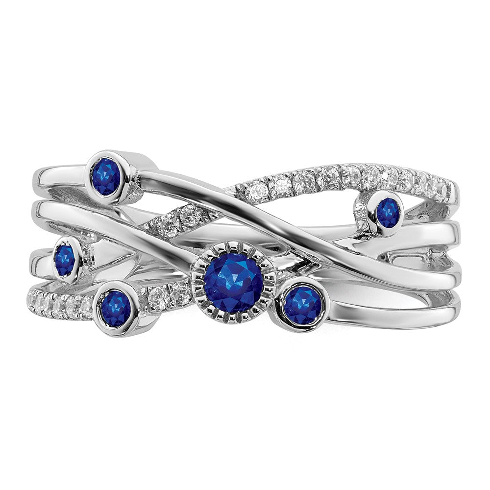 14K Weißgold Ring mit Rubin und echtem Diamant
