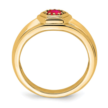 14K Gelbgold Herrenring mit Rubin