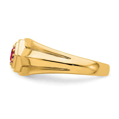 14K Gelbgold Herrenring mit Rubin