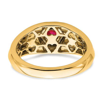 14K Gelbgold Herrenring mit Rubin