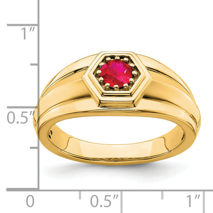 14K Gelbgold Herrenring mit Rubin