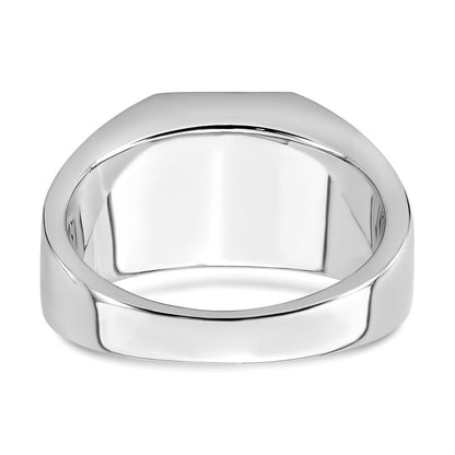 14K Weißgold Herrenring mit Onyx und echten Diamanten in Adler-Design