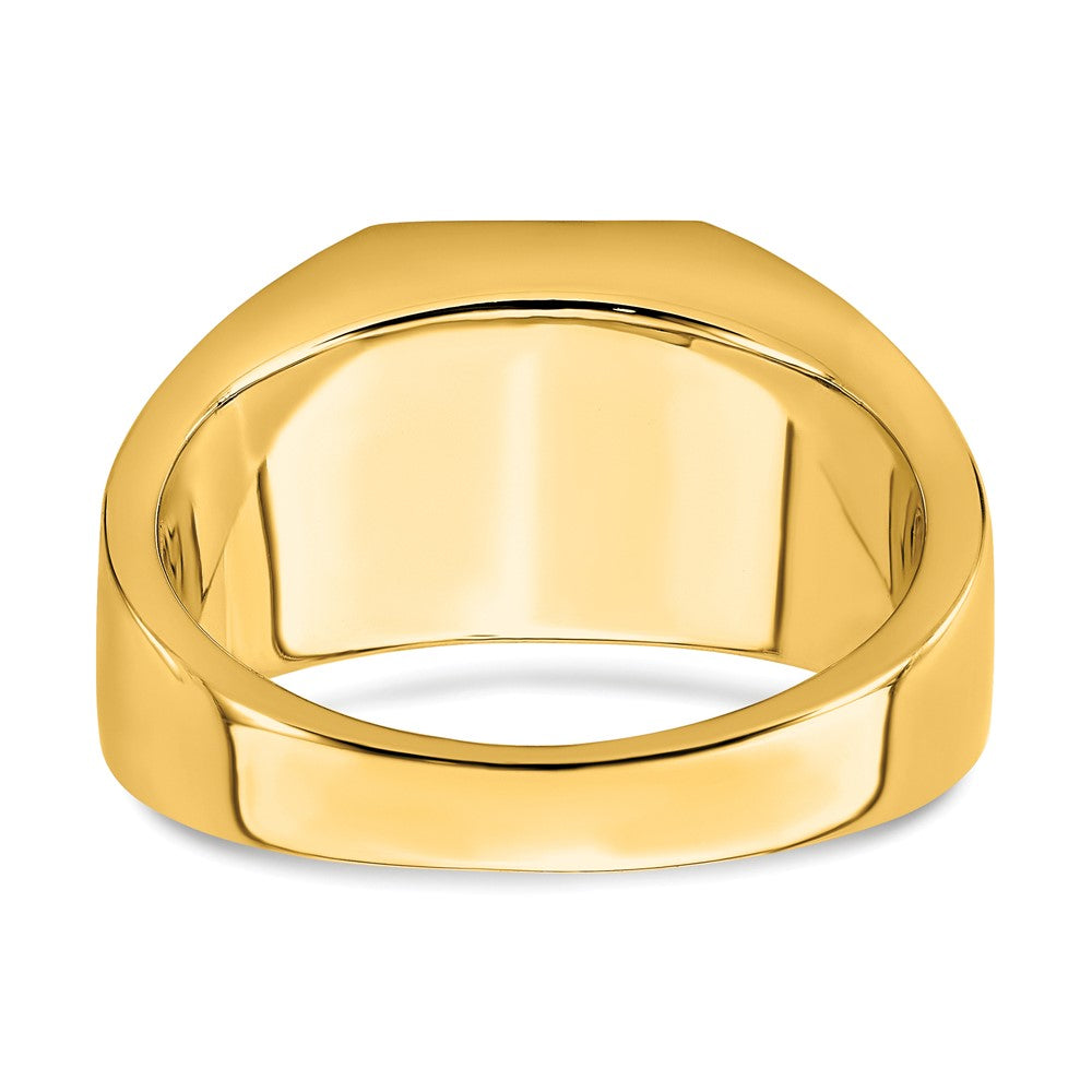 Herren-Ring "Adler" aus 14K Gelbgold mit Onyx und echten Diamanten