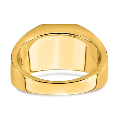 Herren-Ring "Adler" aus 14K Gelbgold mit Onyx und echten Diamanten