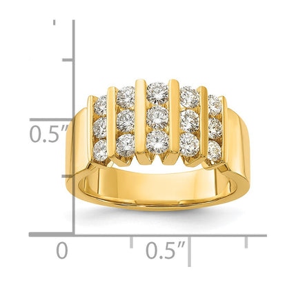 14K Gelbgold Ring mit 1 ct. laborgezüchteten Diamanten, VS/SI