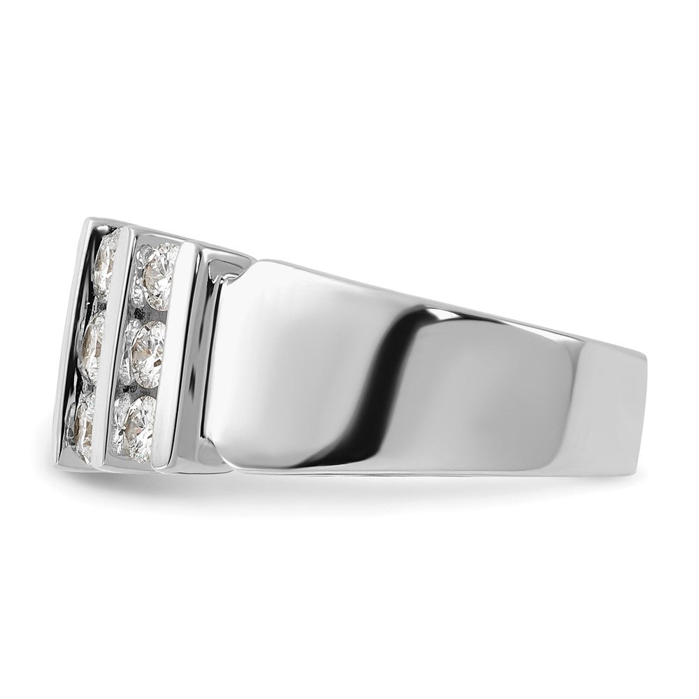 14K Weißgold Ehering mit 1,5 ct. Labor-gezüchteten Diamanten VS/SI, komplett