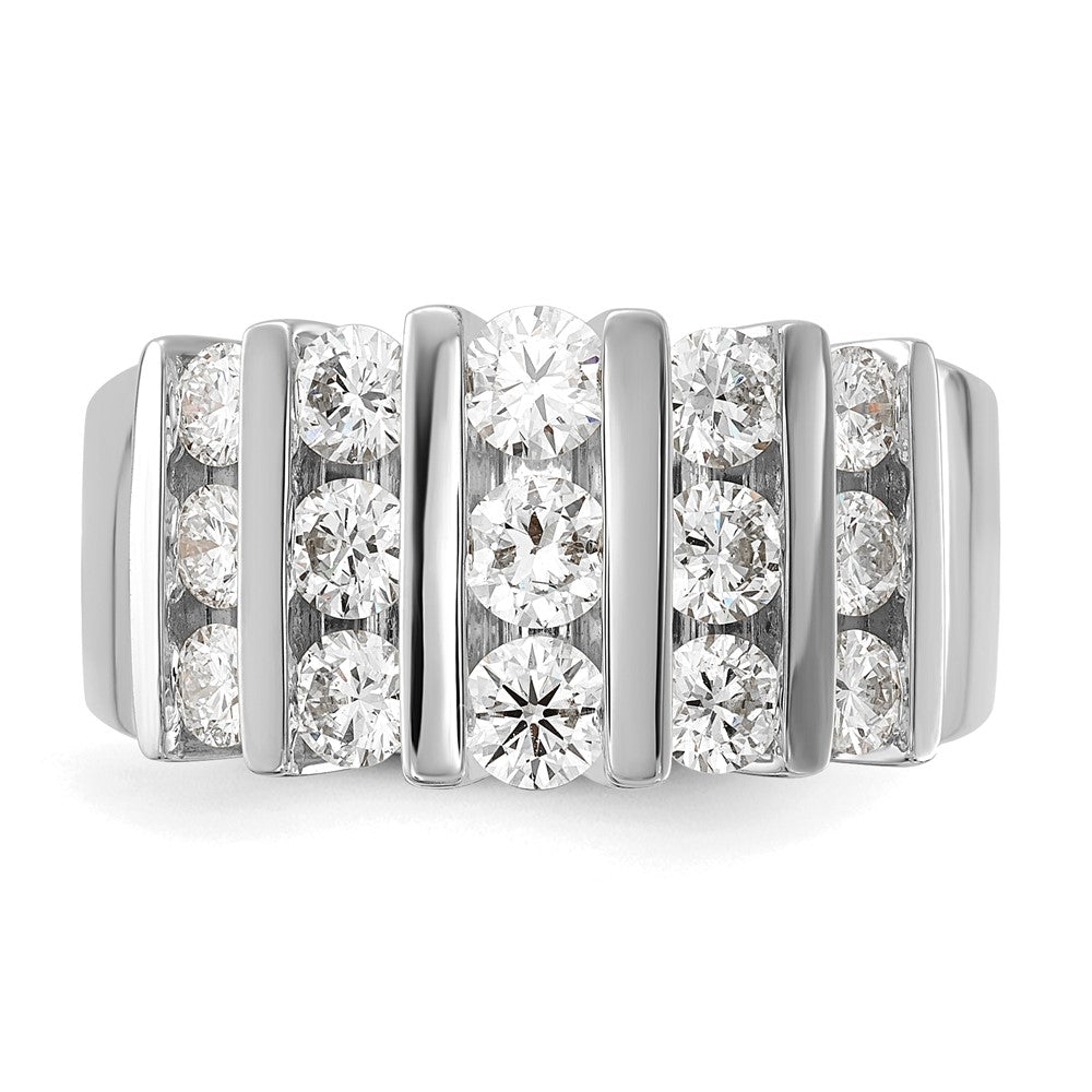 14K Weißgold Ehering mit 1,5 ct. Labor-gezüchteten Diamanten VS/SI, komplett