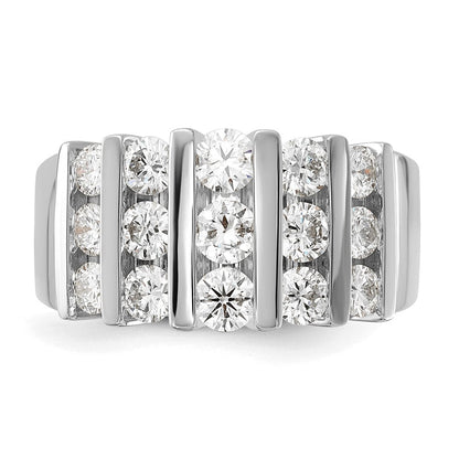 14K Weißgold Ehering mit 1,5 ct. Labor-gezüchteten Diamanten VS/SI, komplett