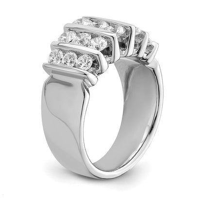 14K Weißgold Ehering mit 1,5 ct. Labor-gezüchteten Diamanten VS/SI, komplett
