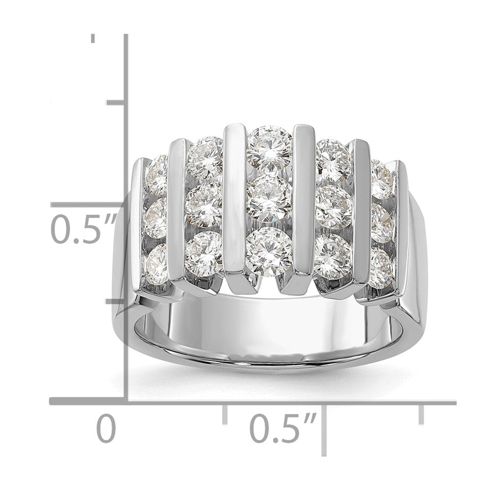 14K Weißgold Ehering mit 1,5 ct. Labor-gezüchteten Diamanten VS/SI, komplett