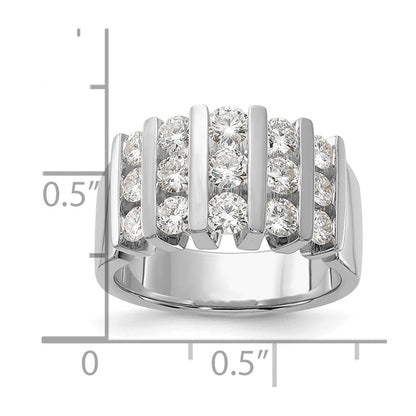 14K Weißgold Ehering mit 1,5 ct. Labor-gezüchteten Diamanten VS/SI, komplett
