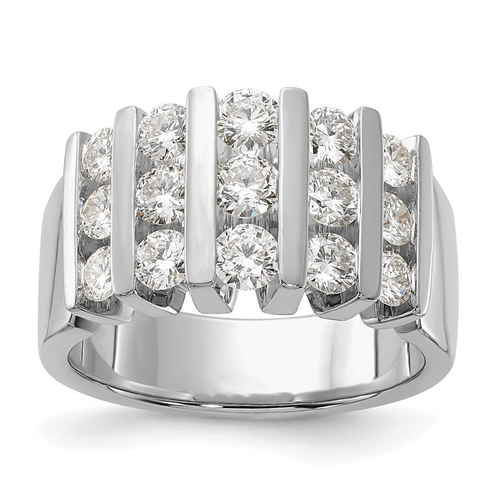 14K Weißgold Ehering mit 1,5 ct. Labor-gezüchteten Diamanten VS/SI, komplett