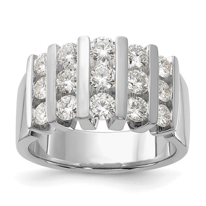 14K Weißgold Ehering mit 1,5 ct. Labor-gezüchteten Diamanten VS/SI, komplett