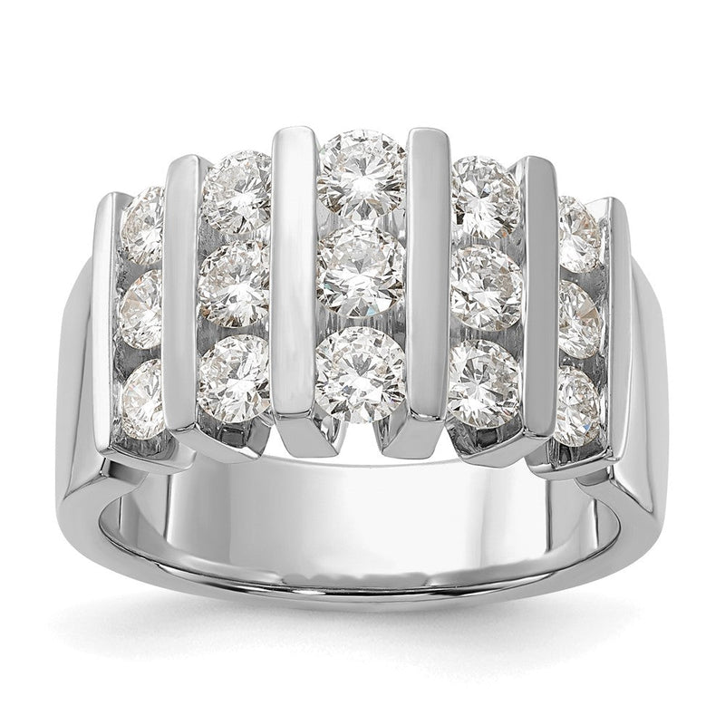 14K Weißgold Ehering mit 1,5 ct. Labor-gezüchteten Diamanten VS/SI, komplett